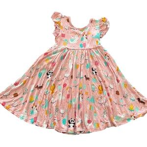 Little Sleepies Birthday Pals Bamboo Twirl Dress size 4 girls